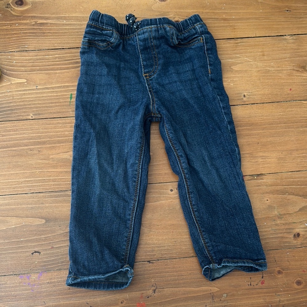 Jumping Beans Baby Boys Straight Fit Jeans Dark Wash Elastic Waist 24 Months